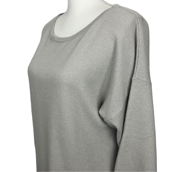 CHICO’S Women’s 100% Cashmere Pullover Sweater Sz 1-Small 8/10 Gray Flaws/Stain - Picture 4 of 13